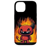 Cute Burning Cartoon Fire Devil Case for iPhone 14