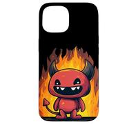 Cute Burning Cartoon Fire Devil Case for iPhone 15