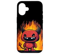 Cute Burning Cartoon Fire Devil Case for iPhone 16
