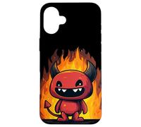Cute Burning Cartoon Fire Devil Case for iPhone 16 Plus