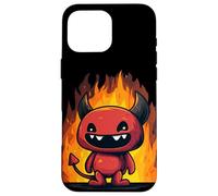 Cute Burning Cartoon Fire Devil Case for iPhone 16 Pro Max