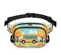 Cute Bus Car Waist Bag Multifunction Pack for Travel Sport Running Fanny Pack Bumbag Pouch Purse Belt Bag for Women Men Kids Girls Boys