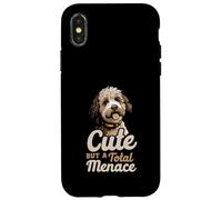 Cute But A Total Menace Funny Maltipoo Dog Quote Case for iPhone X/XS