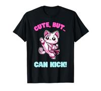 Cute But Can Kick Taekwondo Cat - Funny Girls Karate Gift T-Shirt