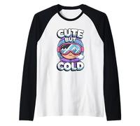 Cute But Cold Funny Skier Skiing Snowboarding Snowboarder Raglan Baseball Tee