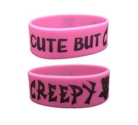 Cute But Creepy Goth Chibi Bat Silicone Wrist Band