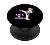 Cute but Dangerous Karate Girl Fighter PopSockets Adhesive PopGrip