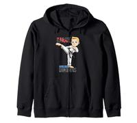 Cute But Dangerous Karate Kids Boy Fighter Zip Hoodie