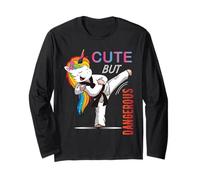 Cute But Dangerous Karate Taekwondo Girl Funny Martial Art Long Sleeve T-Shirt