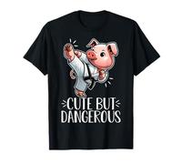 Cute but Dangerous Karate Taekwondo Pig Karate Girl T-Shirt