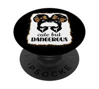 Cute But Dangerous Leopard Karate Girls Taekwondo Girl PopSockets Adhesive PopGrip
