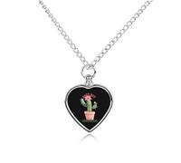 Cute But Dangerous Plants Cactus Personalized Pet Urn Necklace Keepsake Urn Pendant Cremation Jewelry Gifts for Dog Cat Lover