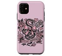 Cute But Dangerous Snake Bow Tattoo Style Aesthetic Graphic Case for iPhone 11