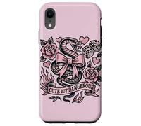 Cute But Dangerous Snake Bow Tattoo Style Aesthetic Graphic Case for iPhone XR