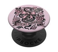 Cute But Dangerous Snake Bow Tattoo Style Aesthetic Graphic PopSockets Adhesive PopGrip