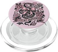Cute But Dangerous Snake Bow Tattoo Style Aesthetic Graphic PopSockets PopGrip for MagSafe