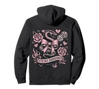 Cute But Dangerous Snake Bow Tattoo Style Aesthetic Graphic Pullover Hoodie