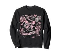 Cute But Dangerous Snake Bow Tattoo Style Aesthetic Graphic Sweatshirt