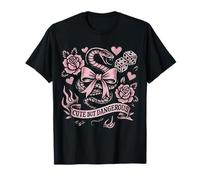 Cute But Dangerous Snake Bow Tattoo Style Aesthetic Graphic T-Shirt