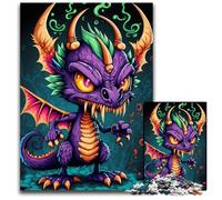Cute But Evil Dragon Jigsaw Puzzles for Adults 1000 Piece Jigsaw Puzzles Challenging Brain Teaser for Teenagers, Family Fun Interactive Game 26X38CM/10.23x14.96inch