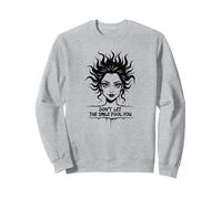 Cute But Feral: Don't Let The Smile Fool You Sweatshirt, Adult Unisex, Heather Grey, S