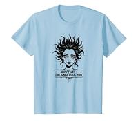 Cute But Feral: Don't Let The Smile Fool You T-Shirt, Kids, Baby Blue, 10 Years