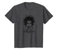 Cute But Feral: Don't Let The Smile Fool You T-Shirt, Kids, Dark Heather Grey, 4 Years