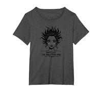 Cute But Feral: Don't Let The Smile Fool You T-Shirt, Women's Plus, Dark Heather Grey, 1X