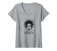 Cute But Feral: Don't Let The Smile Fool You V-Neck T-Shirt, Women, Heather Grey, XXL