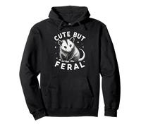 Cute But Feral - Funny Possum Retro Trash Animal Pullover Hoodie
