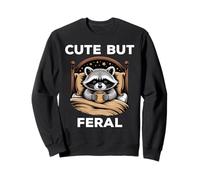 Cute But Feral Funny Raccoon Sleeping On A Bed Sweatshirt