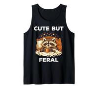 Cute But Feral Funny Raccoon Sleeping On A Bed Tank Top
