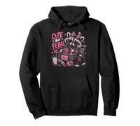 Cute But Feral - Funny Racoon Retro Trash Animal Pullover Hoodie