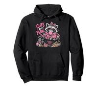 Cute But Feral - Funny Racoon Retro Trash Animal Pullover Hoodie
