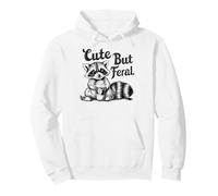 Cute But Feral - Funny Racoon Retro Trash Animal Pullover Hoodie