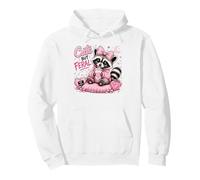 Cute But Feral - Funny Racoon Retro Trash Animal Pullover Hoodie