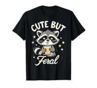Cute But Feral Kids Summer Raccoon Humor Cute Kawaii T-Shirt