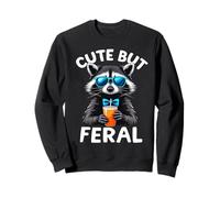 Cute But Feral Raccoon Charm Statement Fun Sweatshirt
