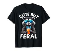 Cute But Feral Raccoon Charm Statement Fun T-Shirt
