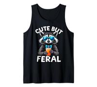 Cute But Feral Raccoon Charm Statement Fun Tank Top