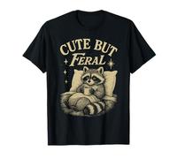 Cute But Feral Raccoon Cozy Meme Coffee Chaos Vintage T-Shirt