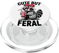 Cute But Feral Raccoon Red Bow Sunglasses Woodland Animal PopSockets PopGrip for MagSafe