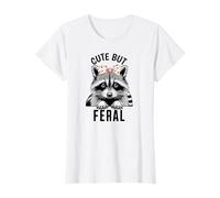 Cute But Feral Shirt for Girls Cuddly but Chaotic Raccoons T-Shirt
