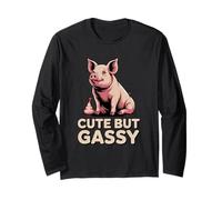Cute But Gassy Funny Pig Fart Humor Farm Long Sleeve T-Shirt