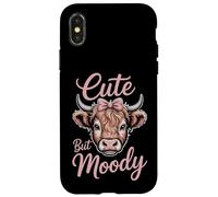 Cute But Moody Farmer Highland Cow Case for iPhone X/XS