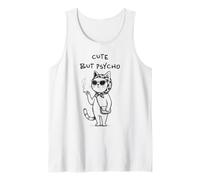 Cute But Psycho Cat - Sassy Retro Attitude Tank Top