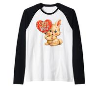 Cute But Ready to Riot Bunny Heart Retro Activist Raglan Baseball Tee