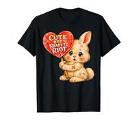 Cute But Ready to Riot Bunny Heart Retro Activist T-Shirt
