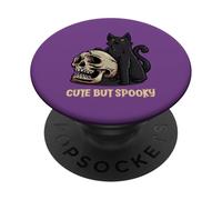 Cute But Spooky Funny Black Cat Halloween PopSockets Adhesive PopGrip