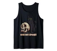 Cute But Spooky Funny Black Cat Halloween Tank Top